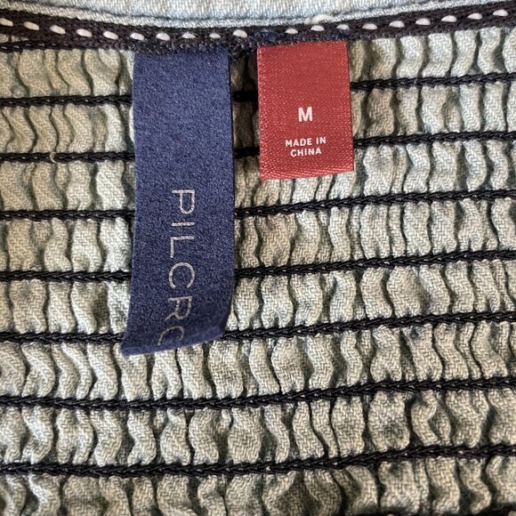 Pilcro Smocked Peplum Puff Sleeve Top Coquette Soft Romantic Dainty Cottagecore - Picture 3 of 10